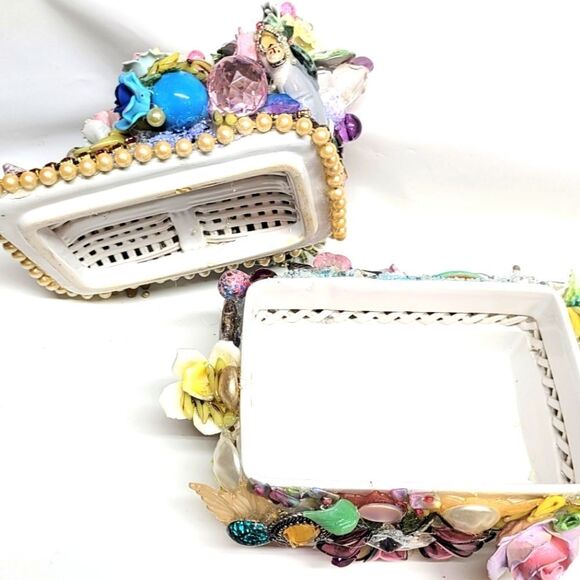 Wendy Gell Porcelain Box, Cherubs, Roses, Waking Lady, Eeoyore, Swarovski OOAK - Picture 8 of 8